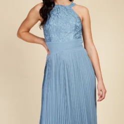 Little Mistress Steel Blue Lace And Pleated Hem Maxi Dress 7 Little Mistress Steel Blue Lace And Pleated Hem Maxi Dress -Starlit Dress Sales U33598D1A 2