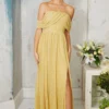 Little Mistress Yellow Draped Sleeve Maxi Dress