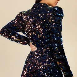 Little Mistress Avery Navy Velvet Sequin Blazer Mini Dress 7 Little Mistress Avery Navy Velvet Sequin Blazer Mini Dress -Starlit Dress Sales U34283B1A 4