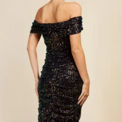 Little Mistress Hoxton Sequin Bardot Ruched Bodycon Midi Dress -Starlit Dress Sales U34289C1A 4