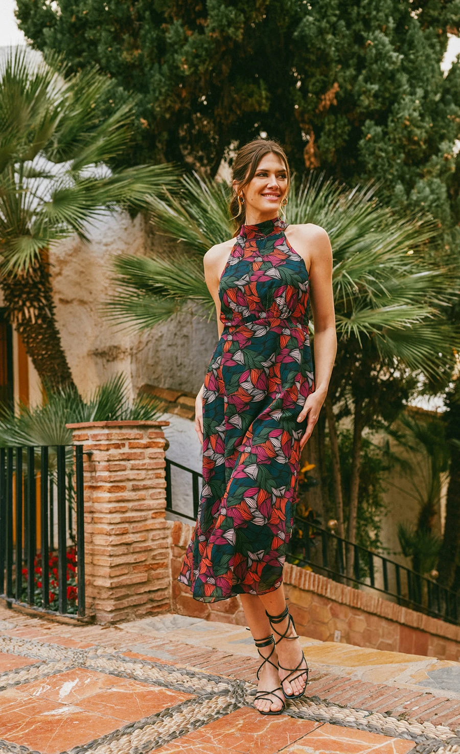 Little Mistress Printed Tie Detail Midaxi Dress 1 Little Mistress Printed Tie Detail Midaxi Dress